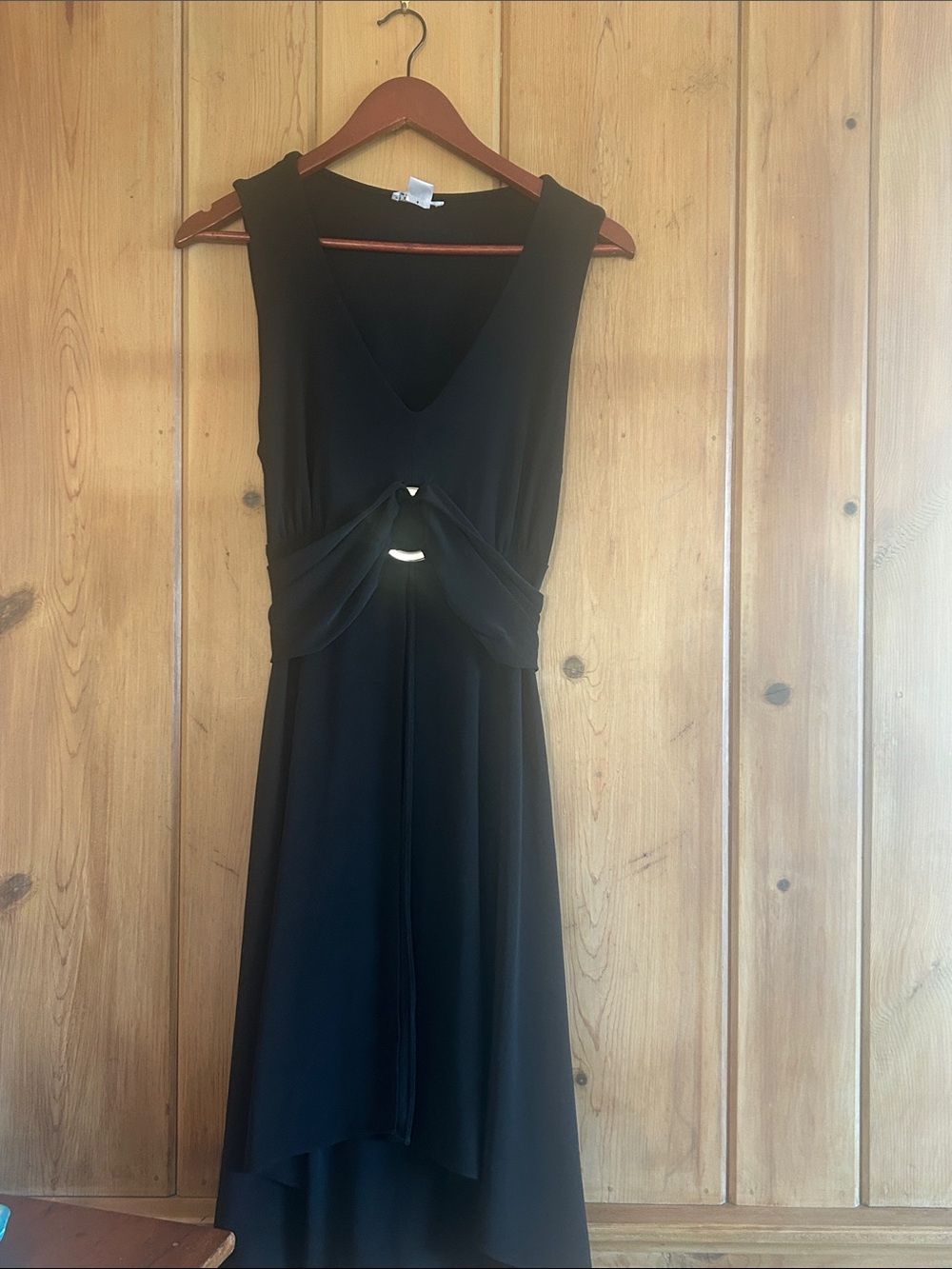 Motherhood Maternity Black Sleeveless High-Low V-Neck Dress